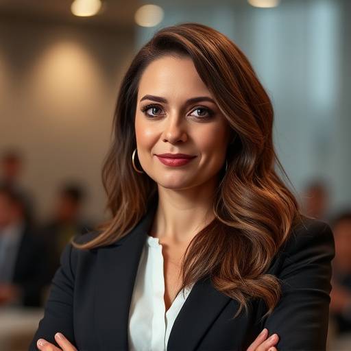 Aethelgard Corp CEO Elara Vance addressing an audience at a press conference.