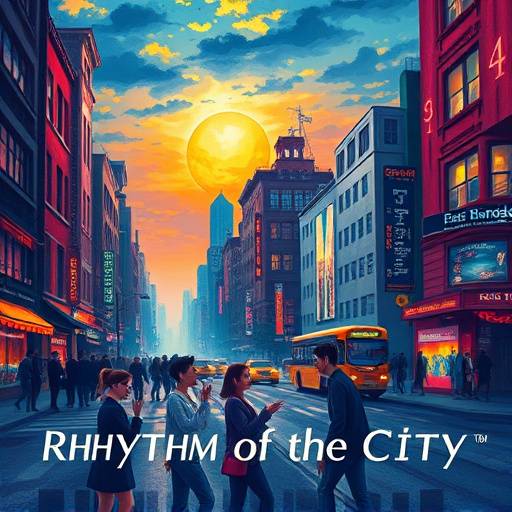Album cover for 'Rhythm of the City' by Solstice Sounds