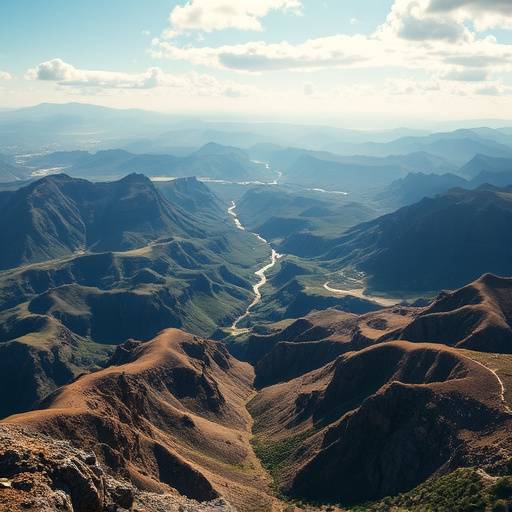 An expansive view of the South American continent with diverse landscapes.