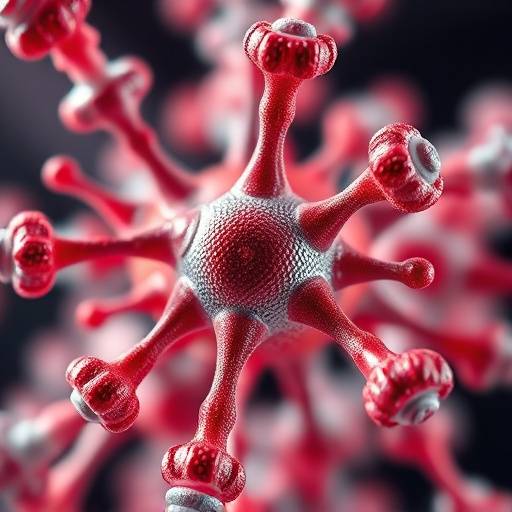 Close-up of a complex molecular structure