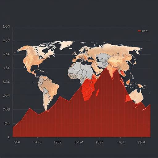 Graph showing rising global average temperatures over several decades